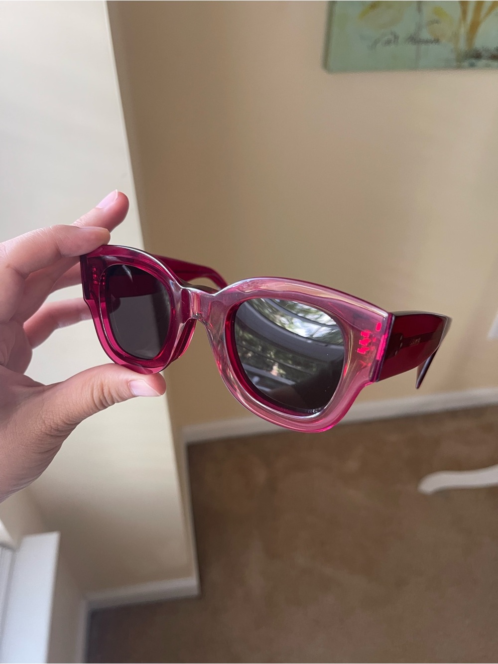 Celine Pink Transparent Frame Sunglasses